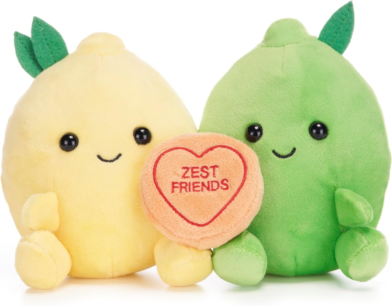 Posh Paws 20cm Swizzels Love Hearts ?Zest Friends? Lemon and Lime Soft Plush Toy Pair