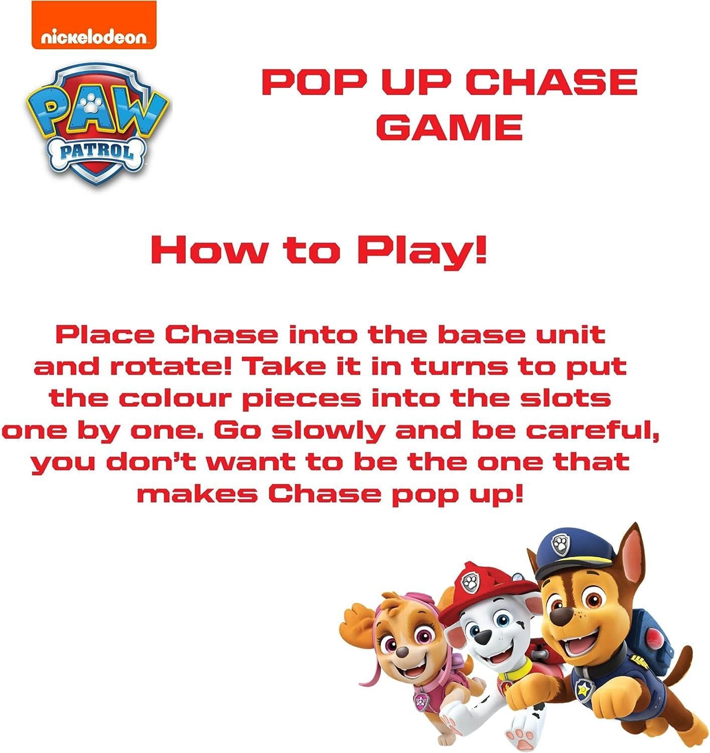 Paw Patrol Pop Up Chase Surprise & Fun Game