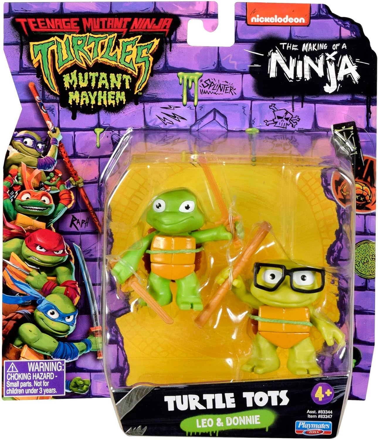 Teenage Mutant Ninja Turtles Turtle Tots Action Figure 2 Pack Featuring Leonardo and Donatello