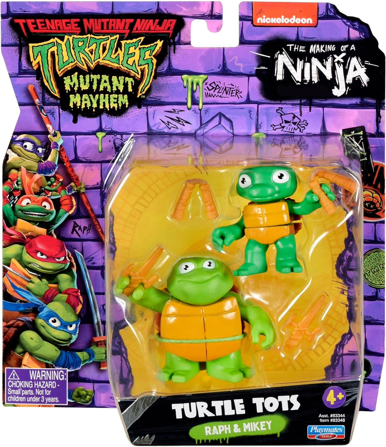 Teenage Mutant Ninja Turtles Turtle Tots Figure 2 Pack Michelangelo and Raphael