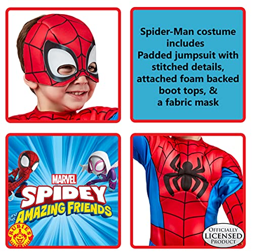 Rubies Official Marvel Spidey and His Amazing Friends Spider-Man Deluxe Toddler Costume 3-4 Years
