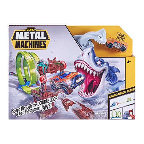 Zuru Metal Machines Trackset Diecast Cars Shark Attack Building