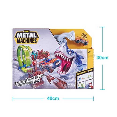 Zuru Metal Machines Trackset Diecast Cars Shark Attack Building