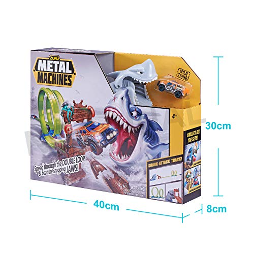 Zuru Metal Machines Trackset Diecast Cars Shark Attack Building