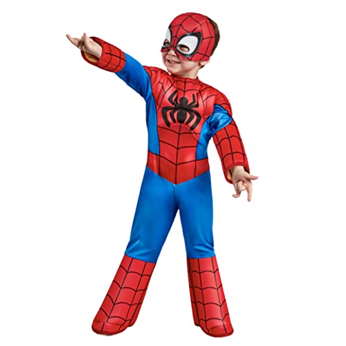 Rubies Official Marvel Spidey and His Amazing Friends Spider-Man Deluxe Toddler Costume 3-4 Years