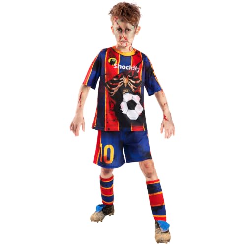 Rubies Official Zombie Mess-icre Zombie footballer costume, Kids Fancy Dress, Size S 7-8 Years