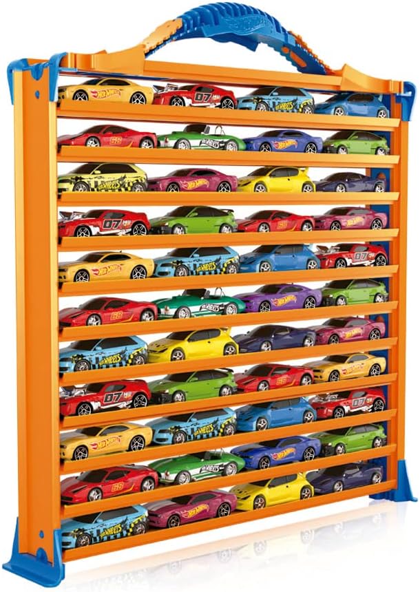 Hot Wheels Rack N' Track Car Case with 44 Compartments