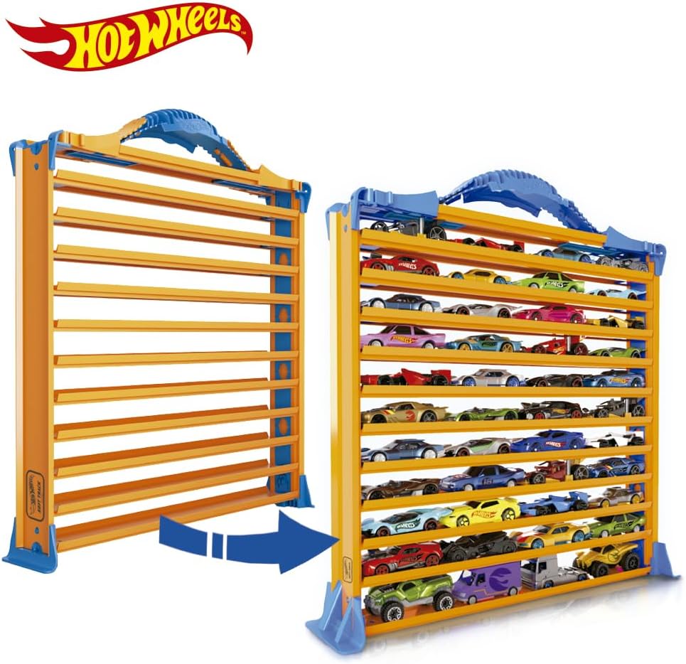 Hot Wheels Rack N' Track Car Case with 44 Compartments