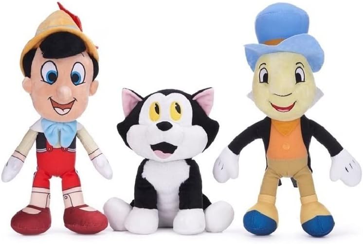 Disney Pinocchio Soft Plush Toy Set (Pinocchio, Jiminy Cricket & Figaro)