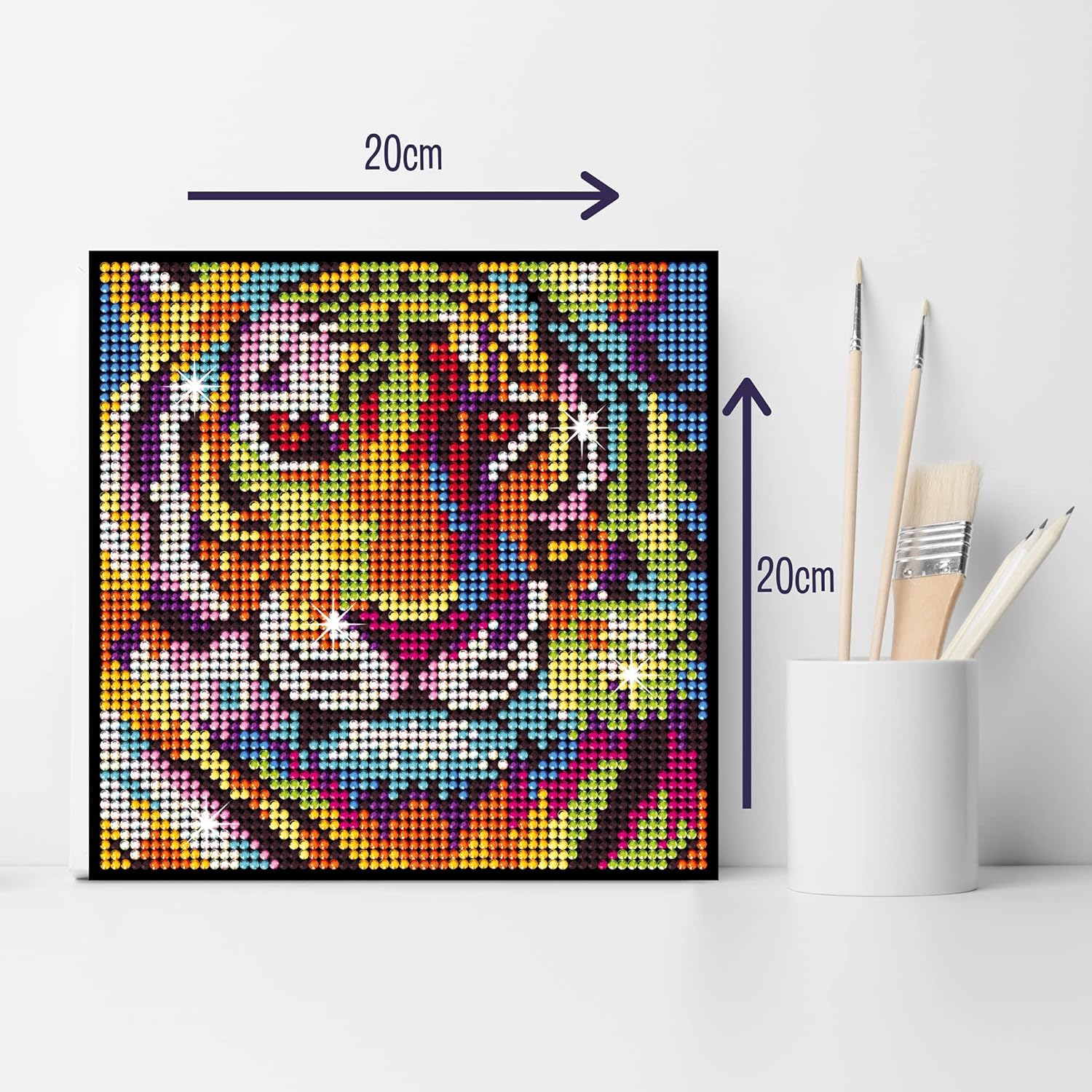 Sequin Art Diamond Art Tiger Craft Kit Picture Size 20 x 20cm