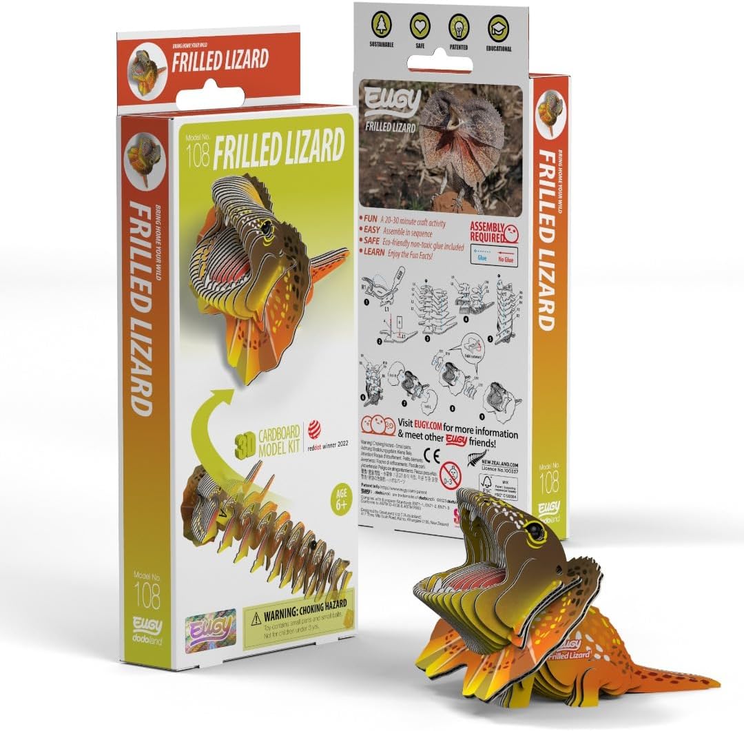 EUGY 3D Frilled Lizard Model Craft Kit