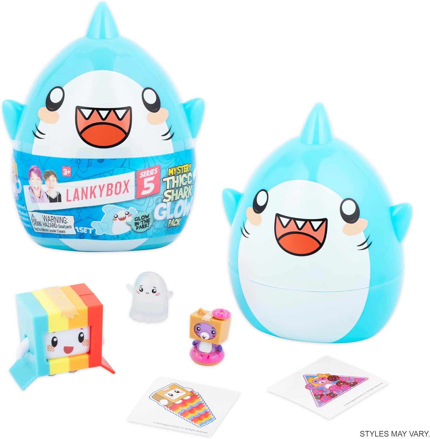 LankyBox Mystery Thicc Shark Glow Pack with 5 Exciting Toys to Discover Inside