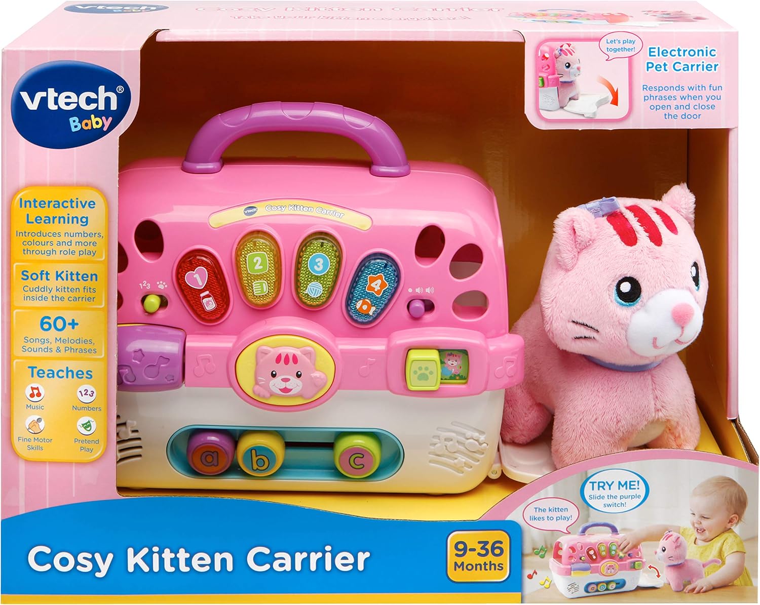 VTech Cosy Kitten Carrier Interactive Baby Activity Center