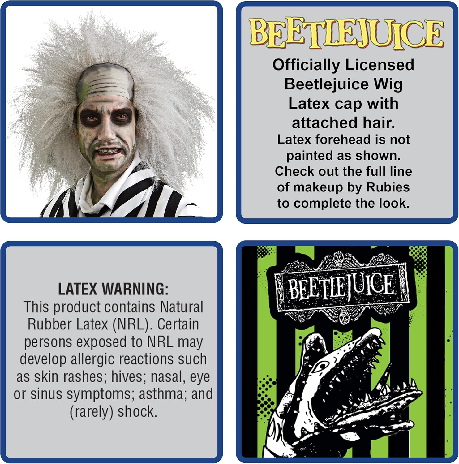 Rubie's Men's BEETLEJUICE Fancy costume wigs - White - One Size