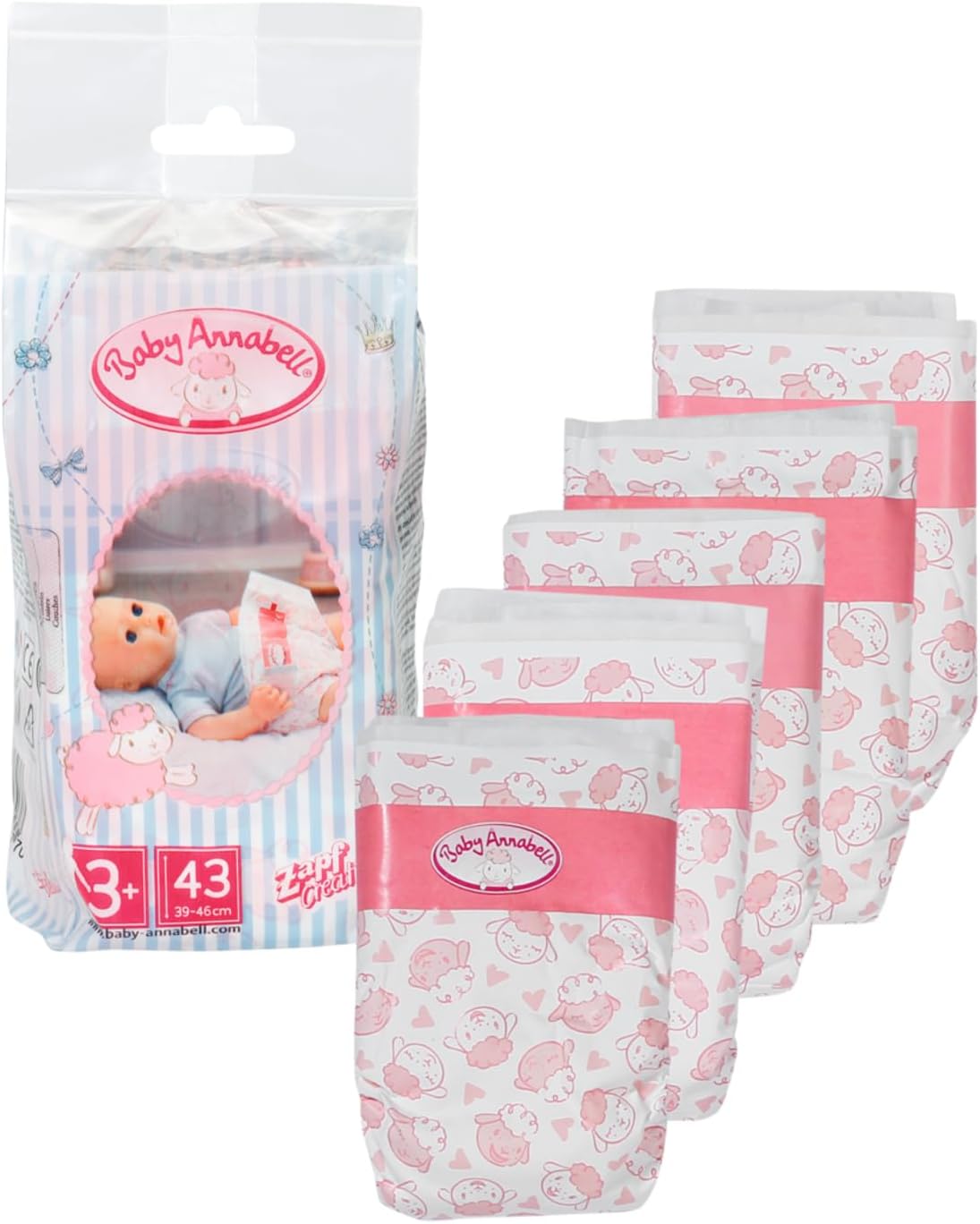 Baby Annabell Nappies for 43 Cm Dolls 5 Pack