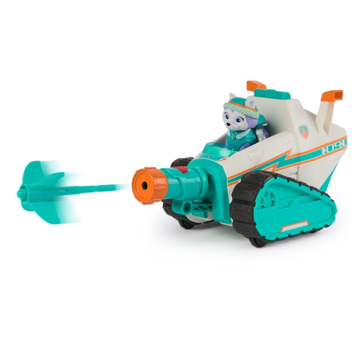 Paw Patrol EVEREST Deluxe Snowmobile with Projectile Launcher Snowboard and Collectible Action Figure
