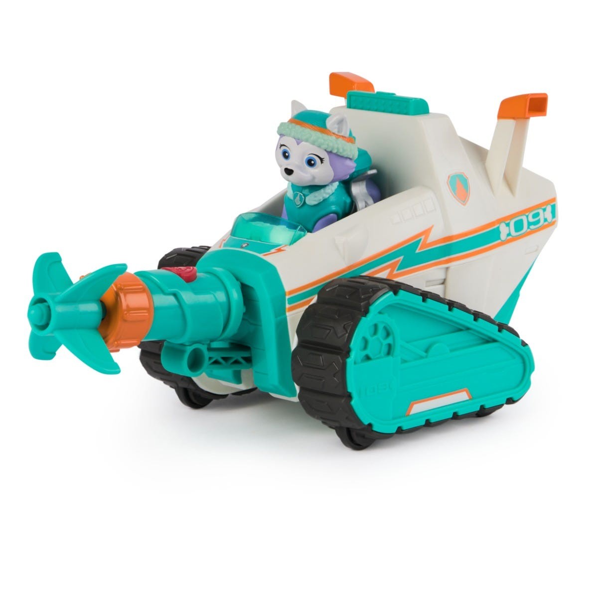 Paw Patrol EVEREST Deluxe Snowmobile with Projectile Launcher Snowboard and Collectible Action Figure