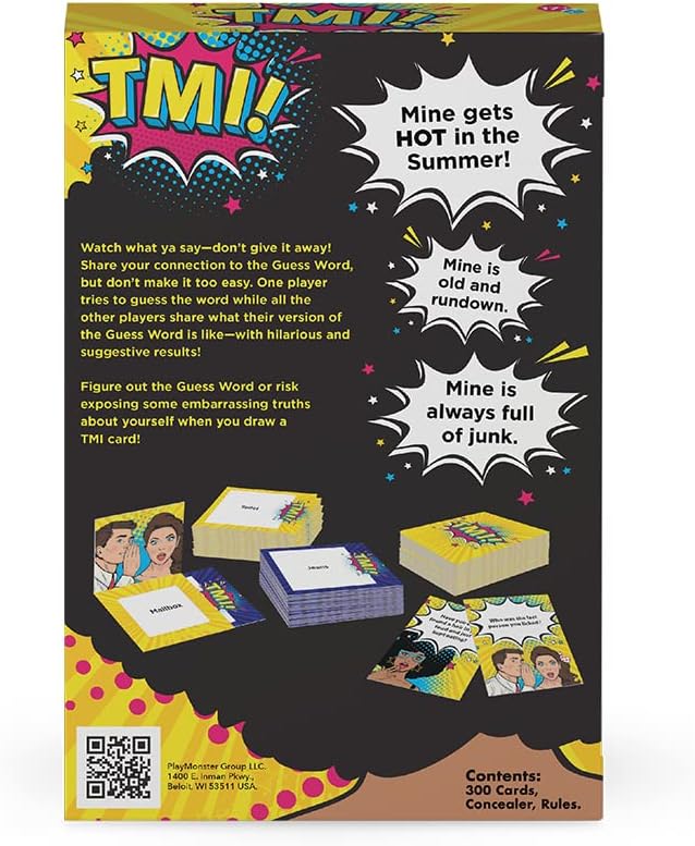 PlayMonster TMI Fun Party Card Game with Suggestive Humor ENGLISH VERSION