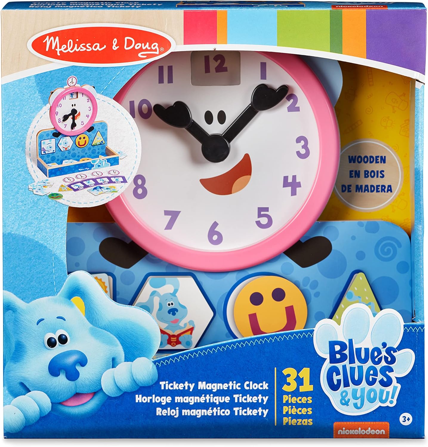 Melissa & Doug Blues Clues & You Tickety Tock Wooden Magnetic Clock