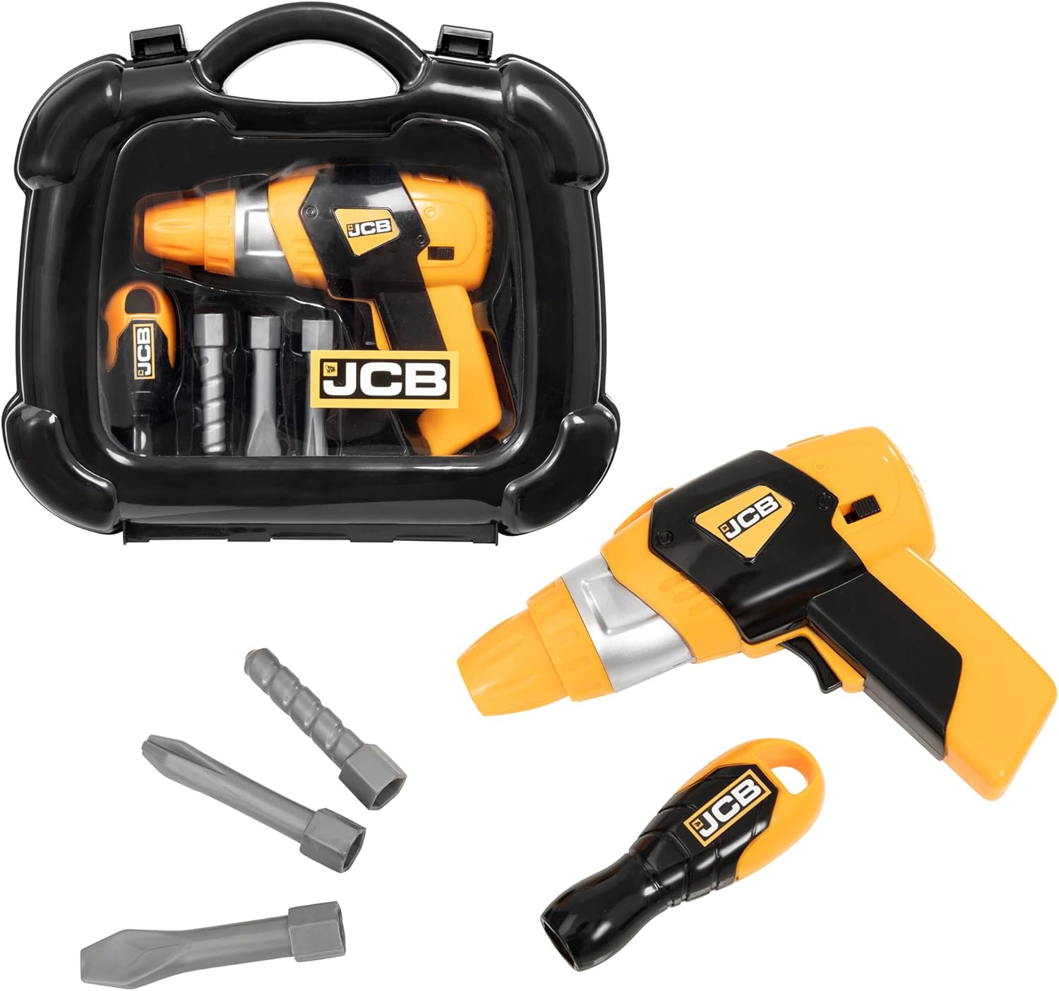 JCB Drill Tool Carry Case & Tools Play Set For Kids