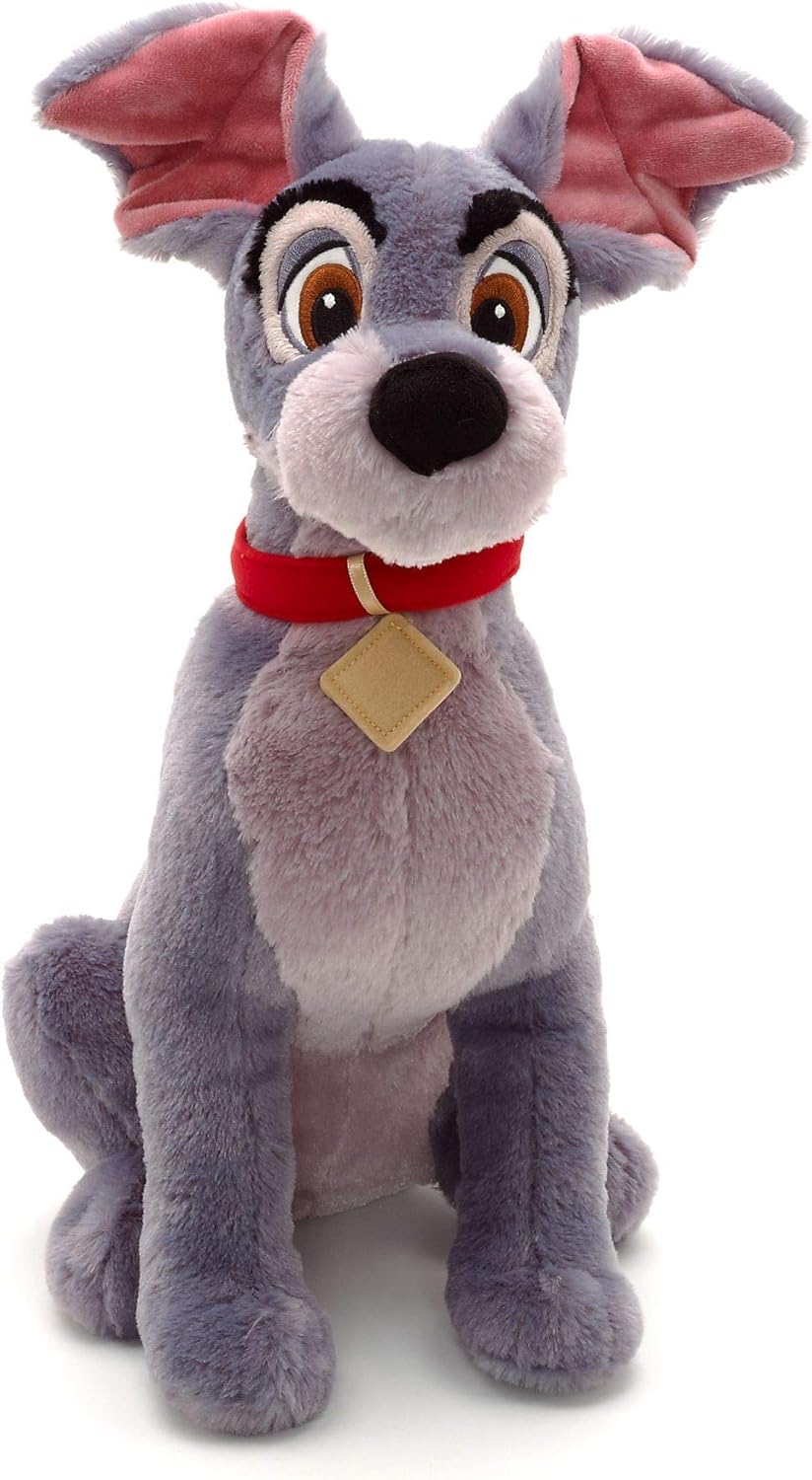 Disney Store Official Tramp Medium Soft Toy 36cm/14Inch Grey Dog Soft Plush Toy