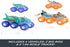 Hot Wheels Monster Trucks Mega-Wrex and  Tiger Shark with Big Rigs in Matching Power Smashers