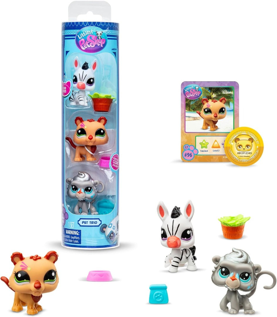 Bandai Littlest Pet Shop Series 2 Pet Trio Tube ZOO Pets