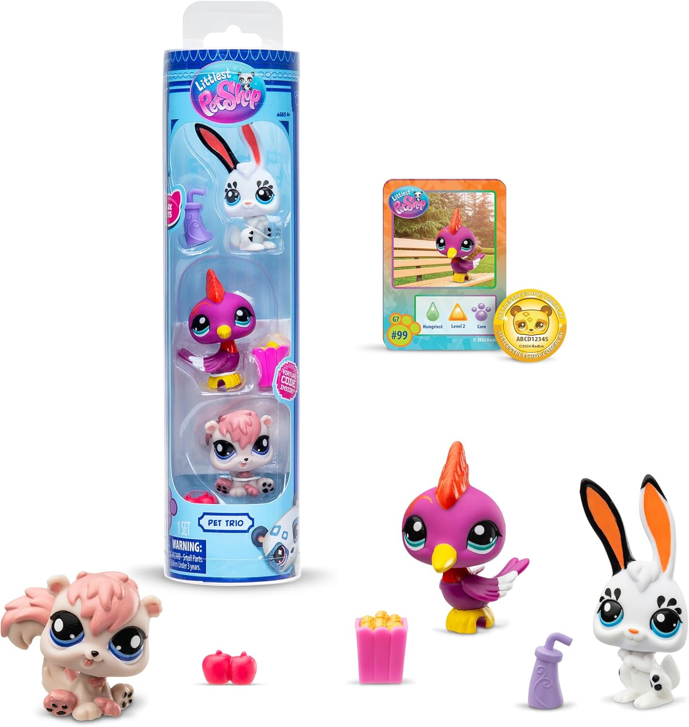 Littlest Pet Shop Bandai Series 2 Pet Trio Tube PARK Pets