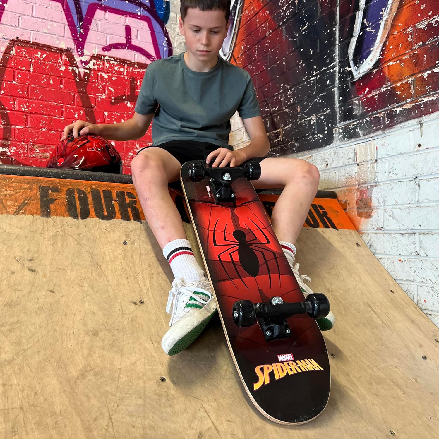 MV Sports SPIDERMAN Wooden Skateboard Size 79cm x 20cm