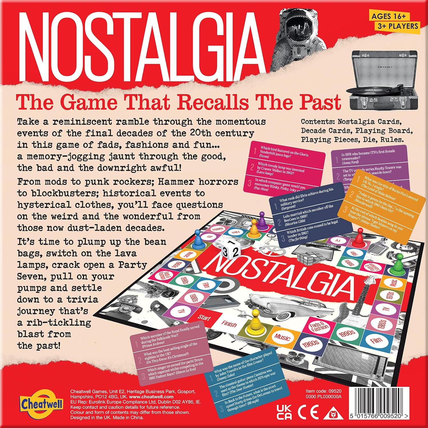 Cheatwell Games Nostalgia Board Game British Quiz Game