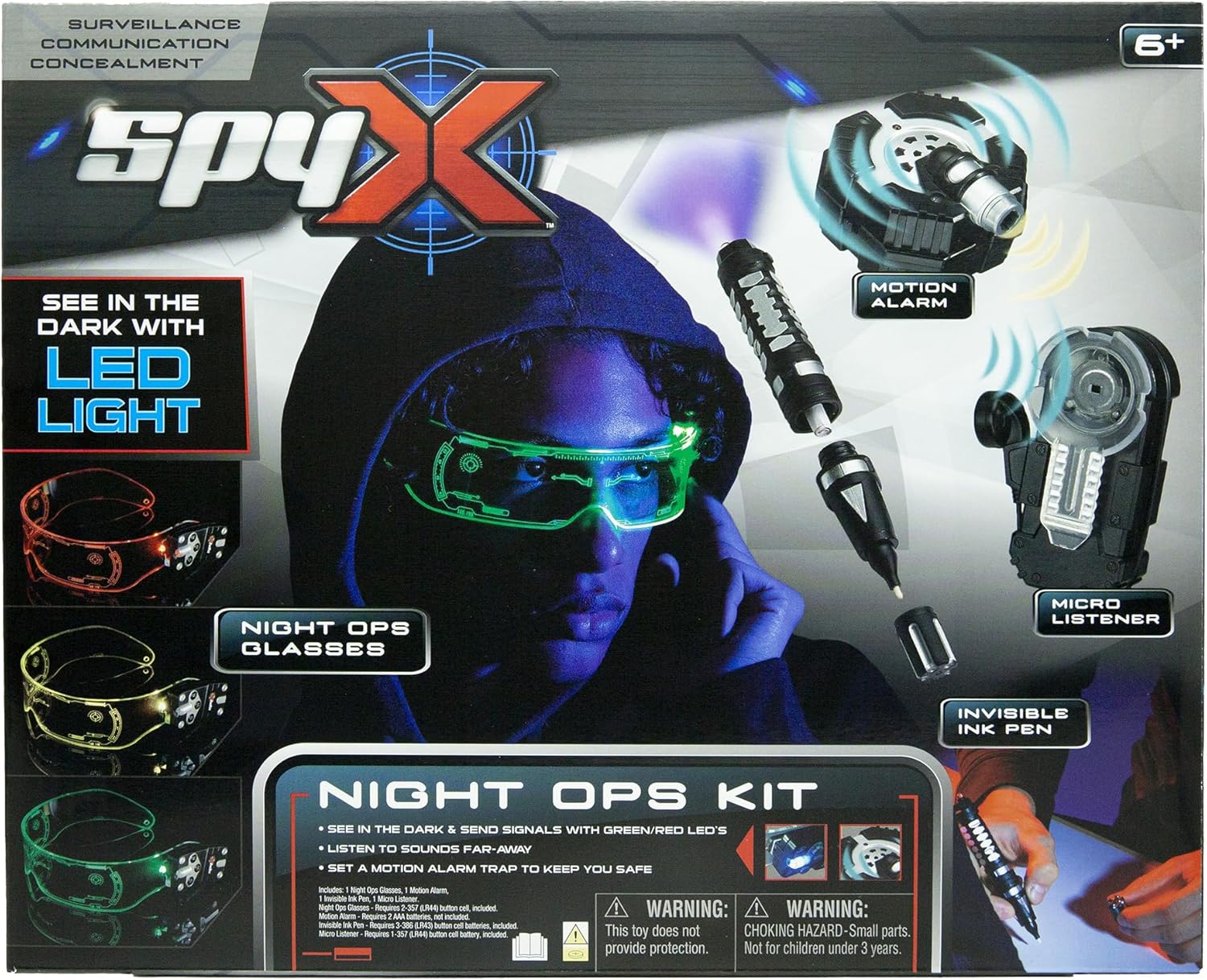 SpyX Night Ops Kit for Kids 4 Piece Set for Spy Missions in the Dark