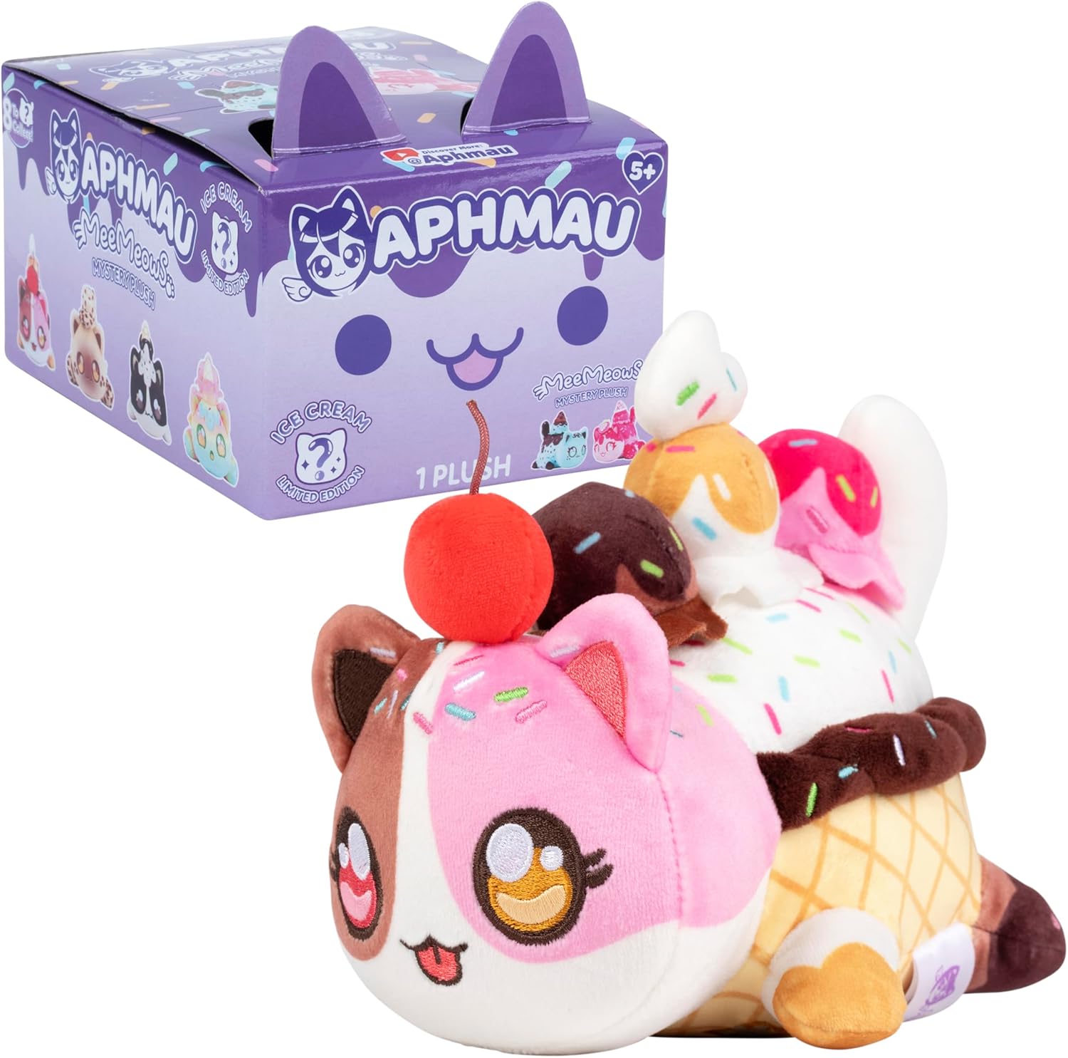 Aphmau 6Inch MeeMeow Mystery Plush ICE CREAM Soft Plush Toy