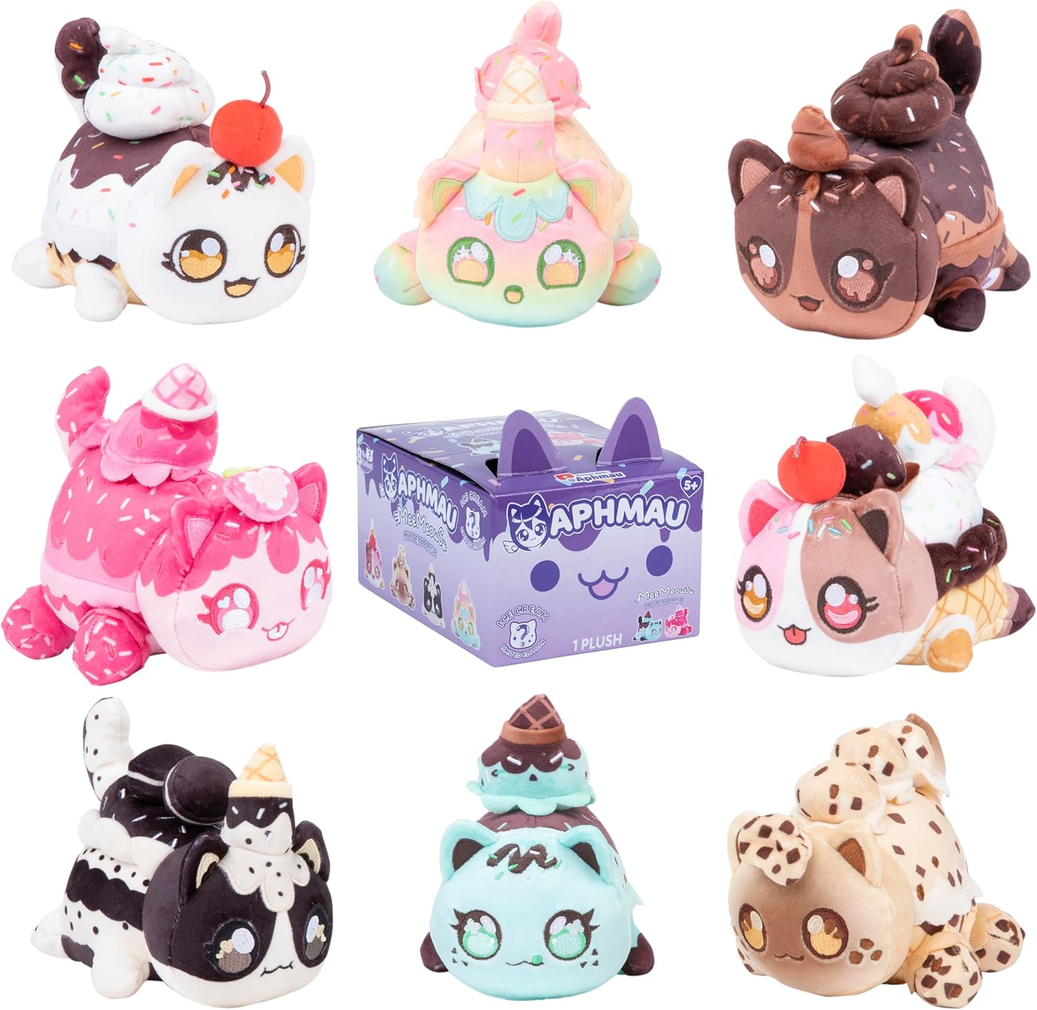 Aphmau 6Inch MeeMeow Mystery Plush ICE CREAM Soft Plush Toy