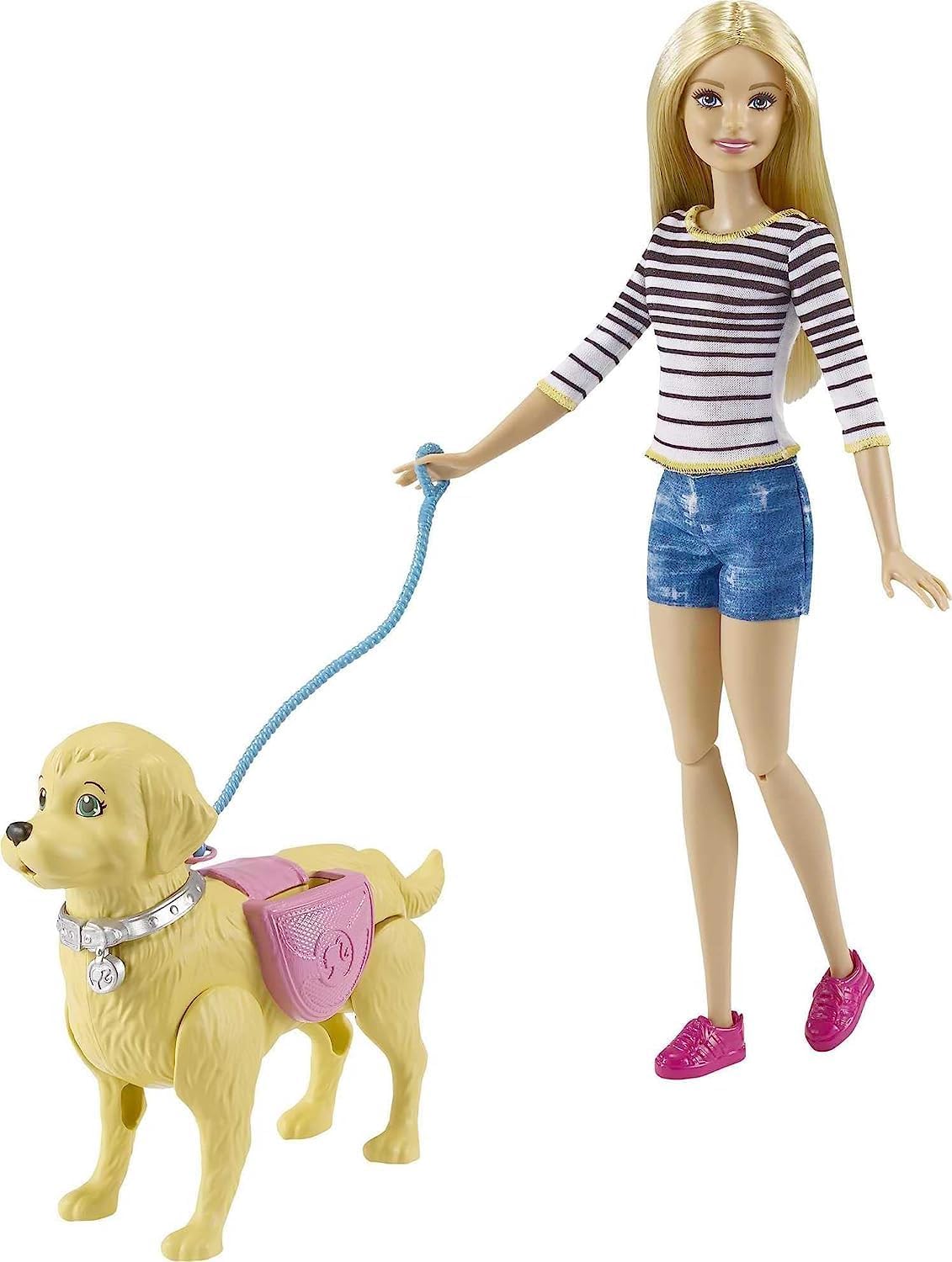 Mattel Barbie Dog Walker & Potty Pup with Blonde Doll