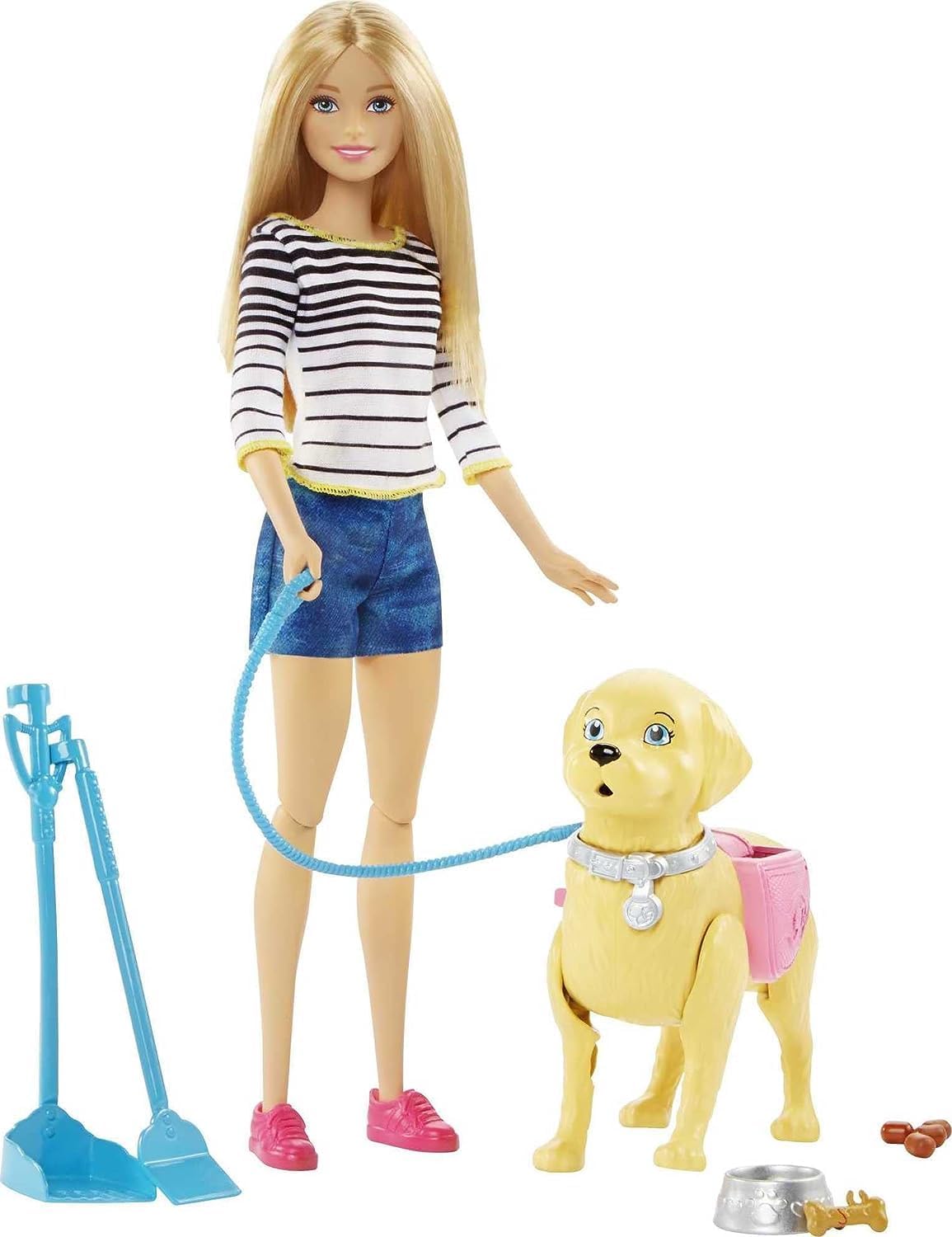 Mattel Barbie Dog Walker & Potty Pup with Blonde Doll