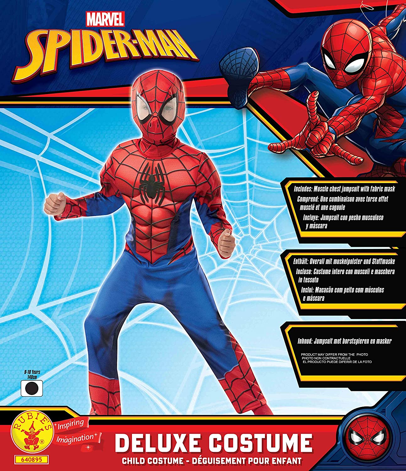 Rubies Official Marvel Spider-Man Deluxe Childs Costume 9-10 Years