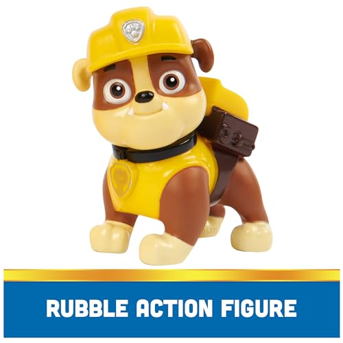 SPINMASTER Paw Patrol RUBBLE'S BULLDOZER Toy Vehicle with Collectible Action Figure