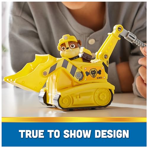 SPINMASTER Paw Patrol RUBBLE'S BULLDOZER Toy Vehicle with Collectible Action Figure