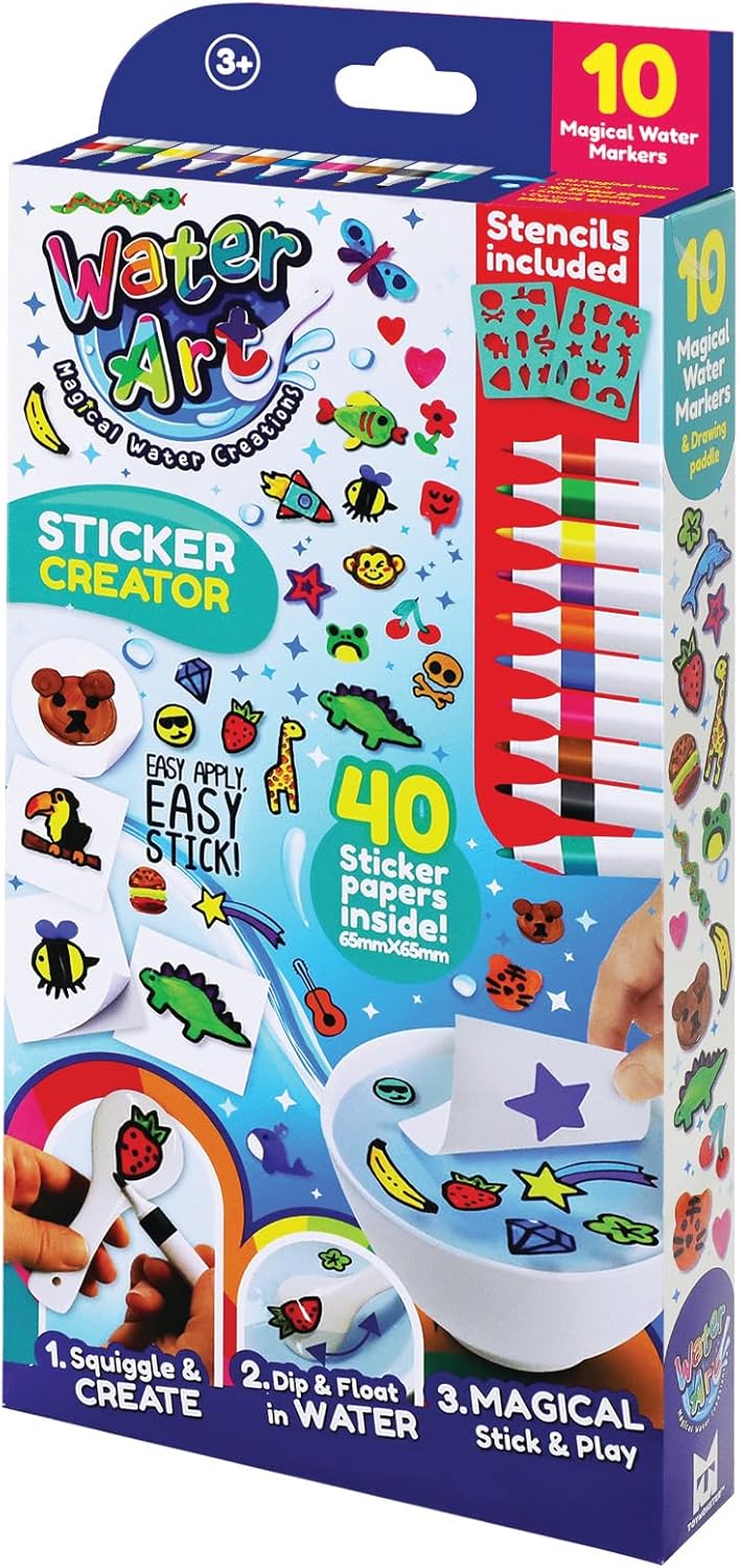 Water Art 10 Pack Sticker Set Magical Sticker Creation