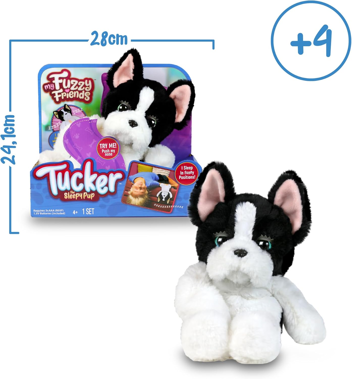 My Fuzzy Friends Tucker The Sleepy Puppy Interactive Soft Plush Toy