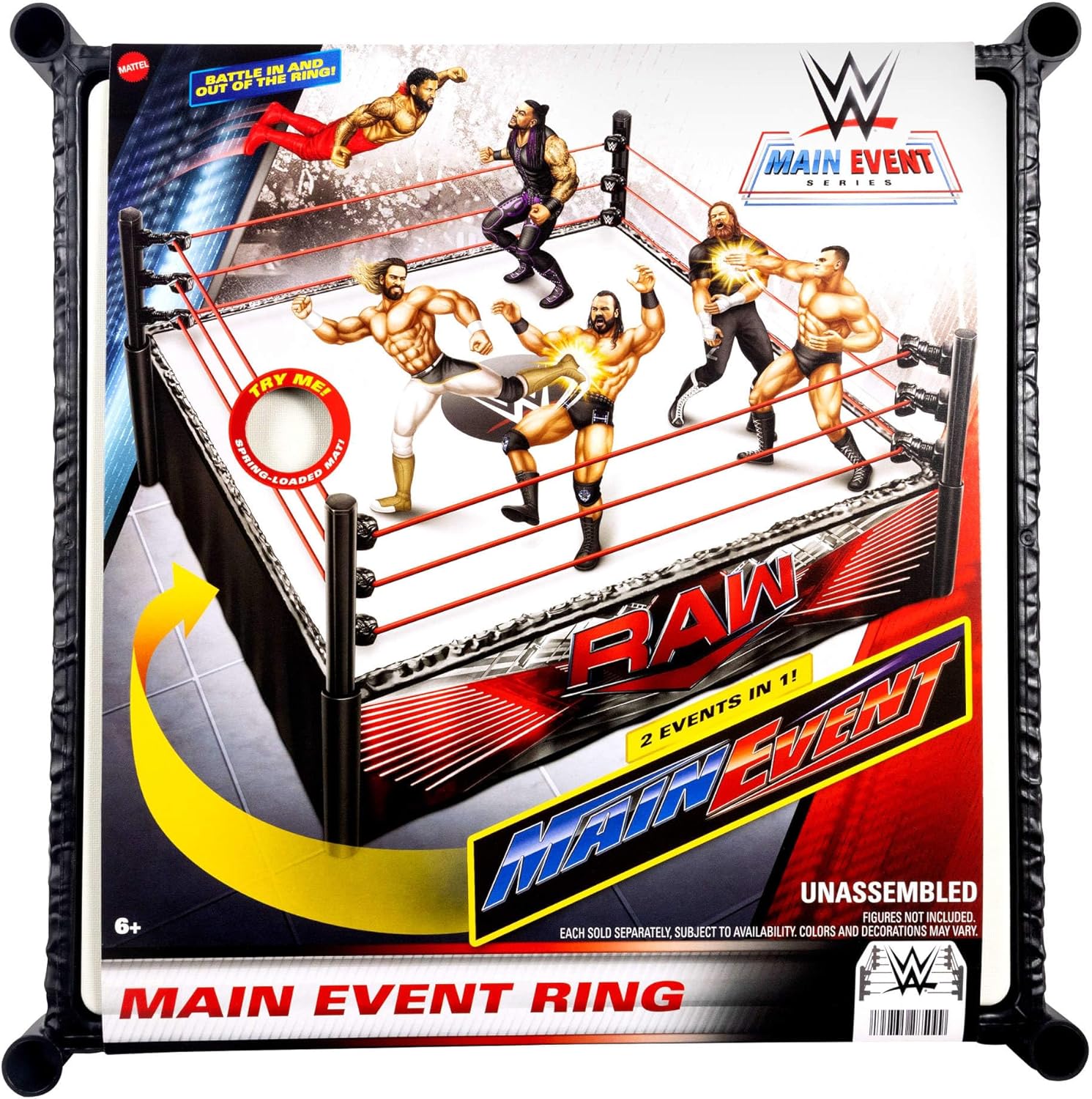 Mattel WWE Superstar Ring with Labels for Main Event & RAW