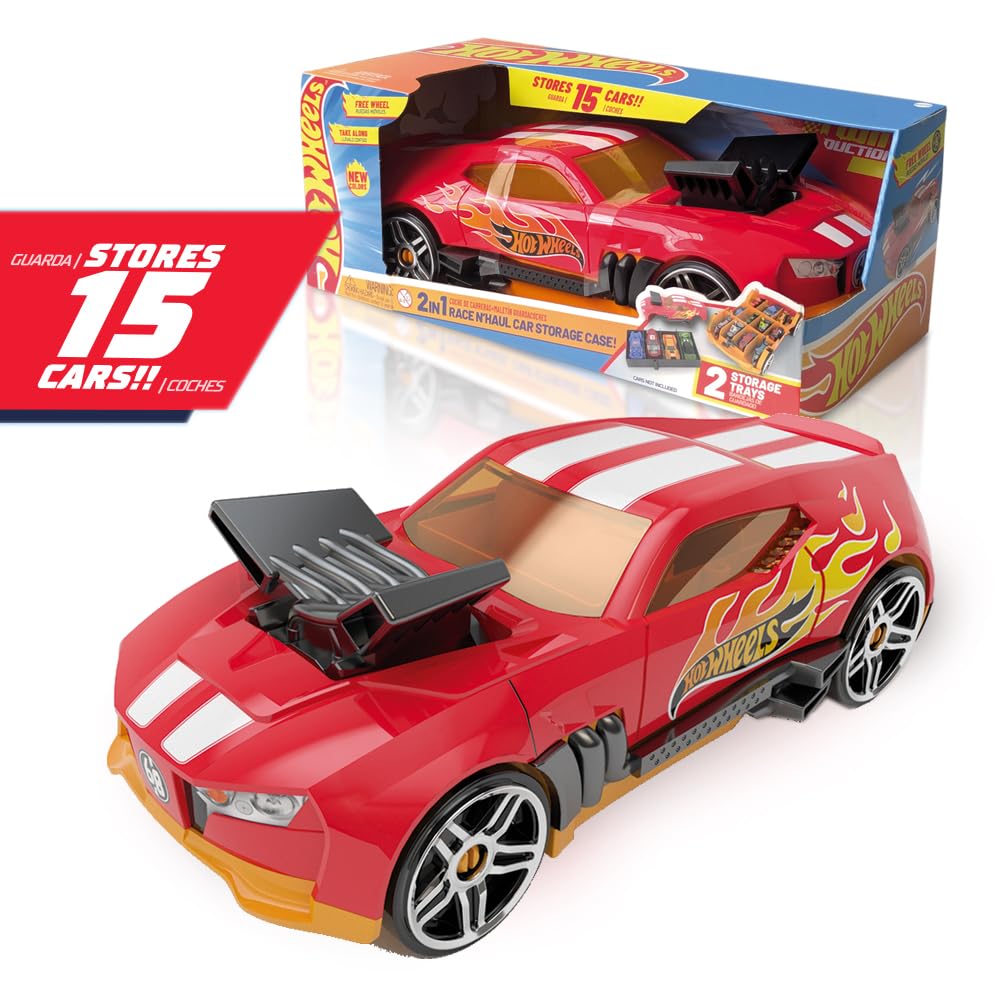 Hot Wheels NEW Car RED Storage 2in1 Race N' Haul