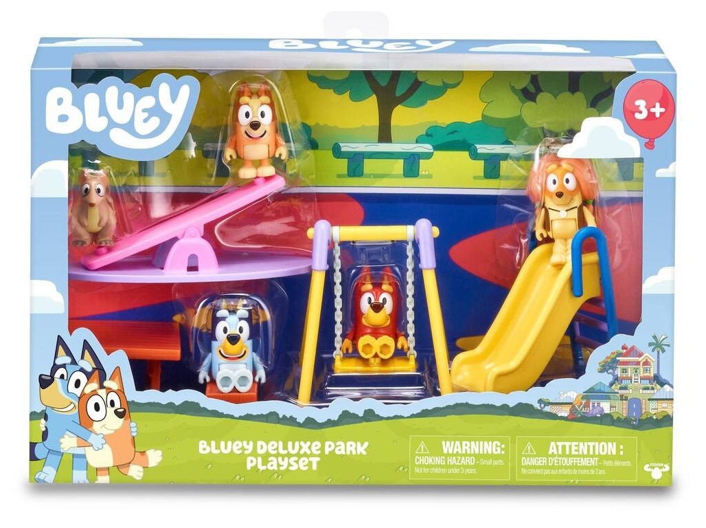 Bluey Deluxe Park Playset with 5 Series Character Figures