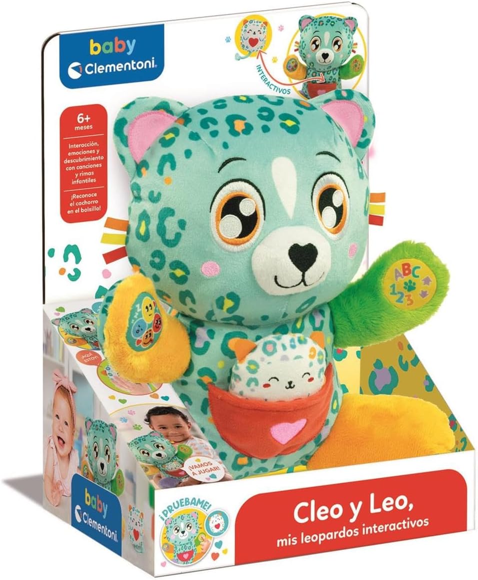 Clementoni Baby Interactive Talking Leopard CLEO AND LEO Soft Plush Toy