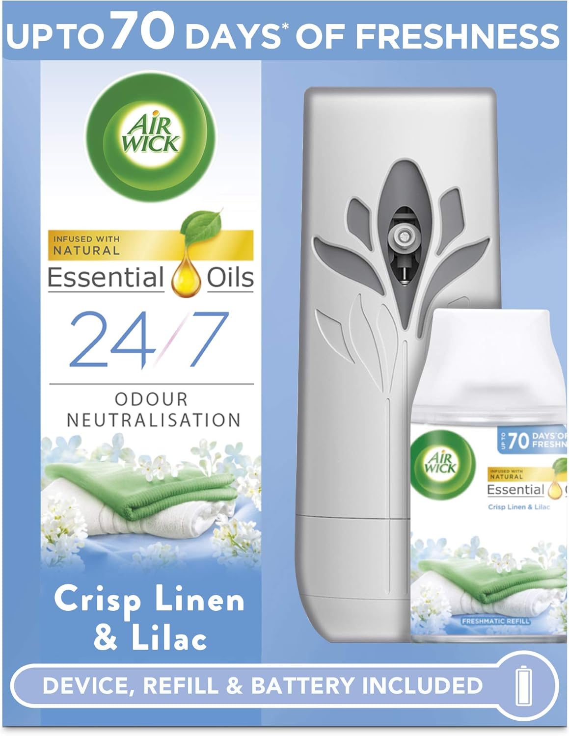 Air Wick Freshmatic Crisp Linen and Lilac 250ml
