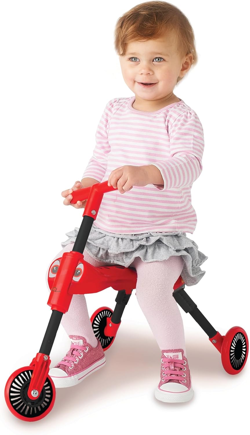 Scuttlebug 3 Wheel Foldable Ride-On Tricycle for 1-3 Year old - Red and Black