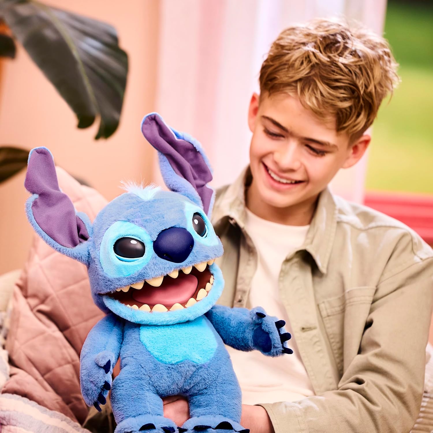 WOW! STUFF: Real FX Disney Stitch Puppet 18Inch Animatronic Soft Plush Toy