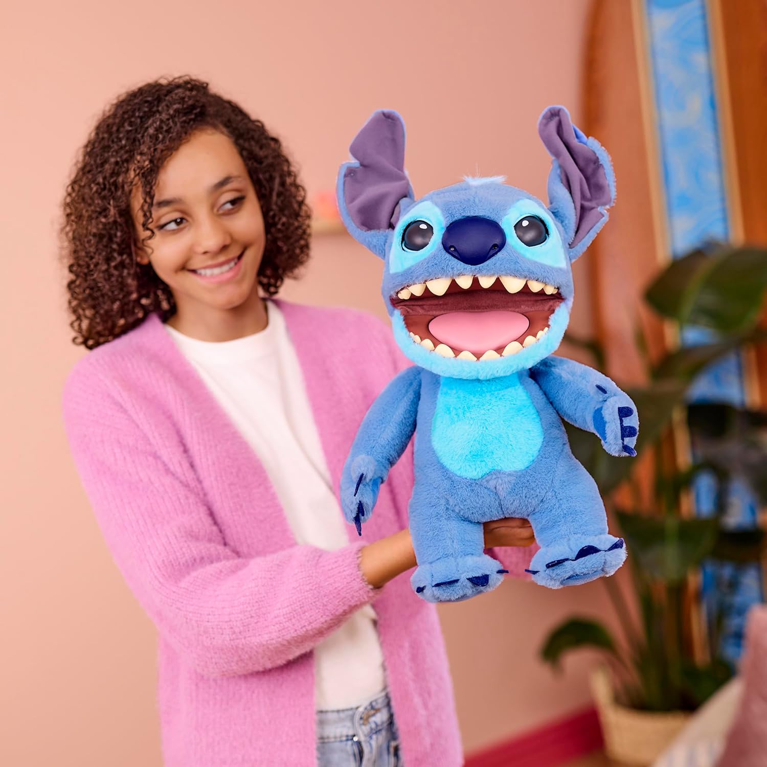 WOW! STUFF: Real FX Disney Stitch Puppet 18Inch Animatronic Soft Plush Toy