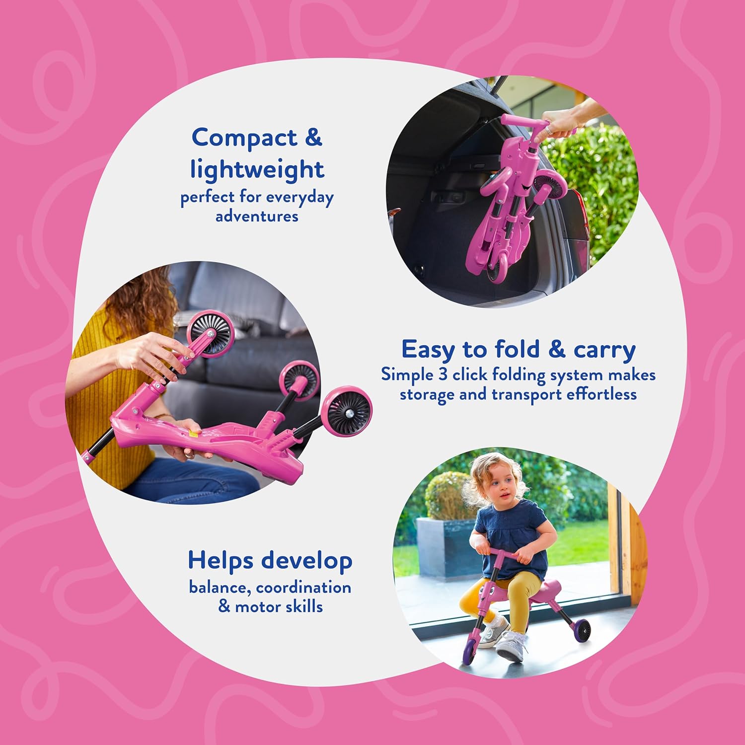 Scuttlebug 3-Wheel Foldable Ride-On BUTTERFLY TRIKE