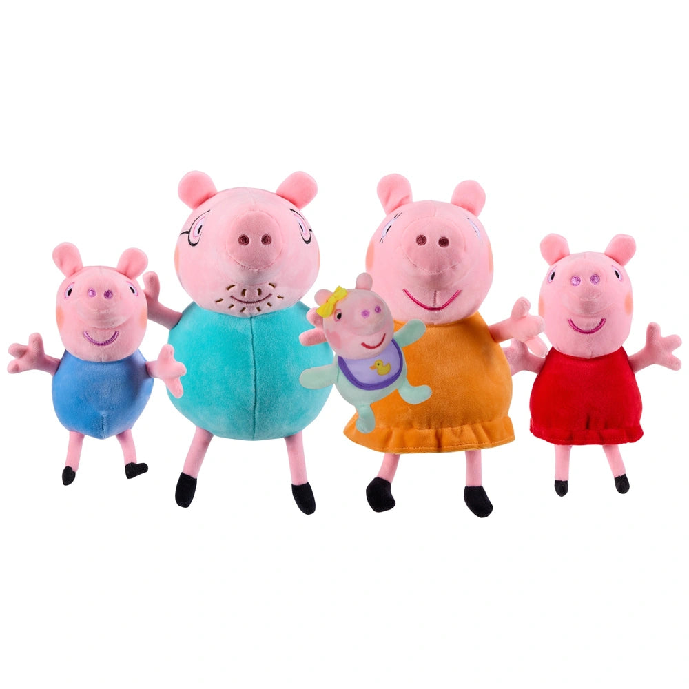Peppa Pig 5 Pack Family Soft Plush Toy Set with Baby Evie